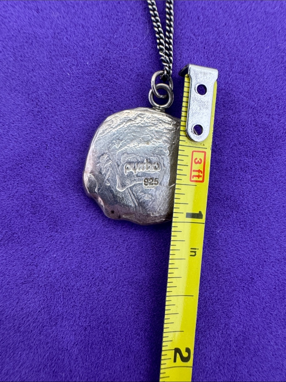 💛 Sterling Silver Pyrrha “M” Monogram Wax Seal Necklace | Classic Designer - Picture 3 of 6